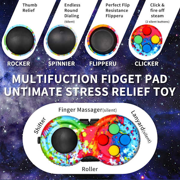 2 stk Fidget Controller Pad, Bærbar Stressreduserende Spill Pad Hånd Fidget Pad for å frigjøre stress og angst