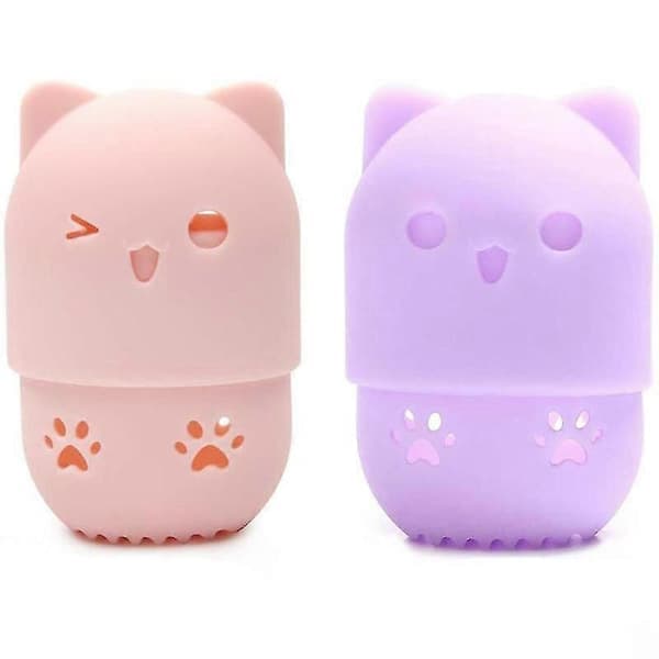 Sød makeup-svampeholder - 2 stk. Makeup Blender Svampeetui