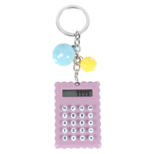Mini bærbar kalkulator 8-sifret display lommekalkulator med nøkkelring