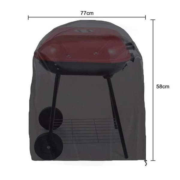 Pyöreän grillin suojapeite 58 x 77 cm - Musta 190T polyesteriä