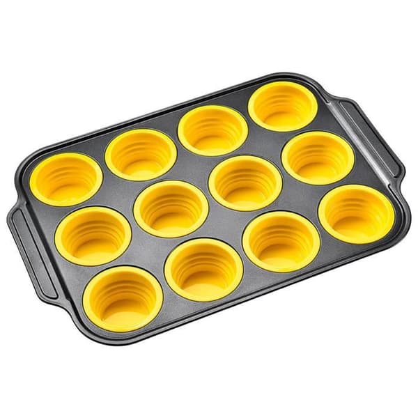 Kakeform - HELLOVE - Gul - Karbonstål - 12 hull - Non-stick