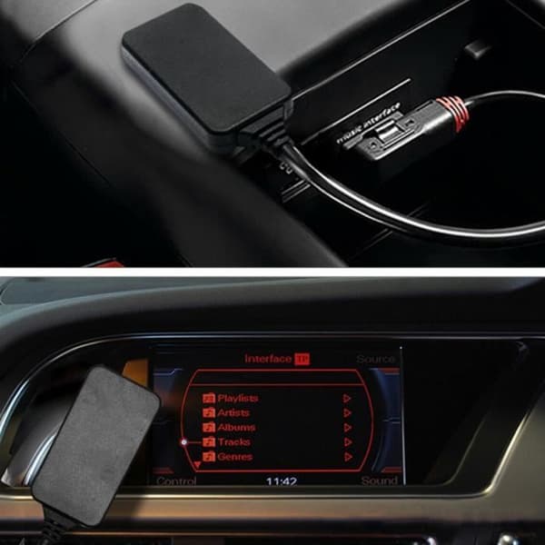 Bluetooth 5.0 Hjelpeadapter Musikk Grensesnittadapter Bluetooth Lydkabel for Bil Egnet for AMI MMI MDI