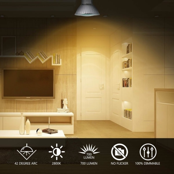 GU10 halogenlamper 35W dæmpbar, 220V GU10 halogen spotlight 2 pins, 400 LM, 2800K varm med (3 stk, hvid)
