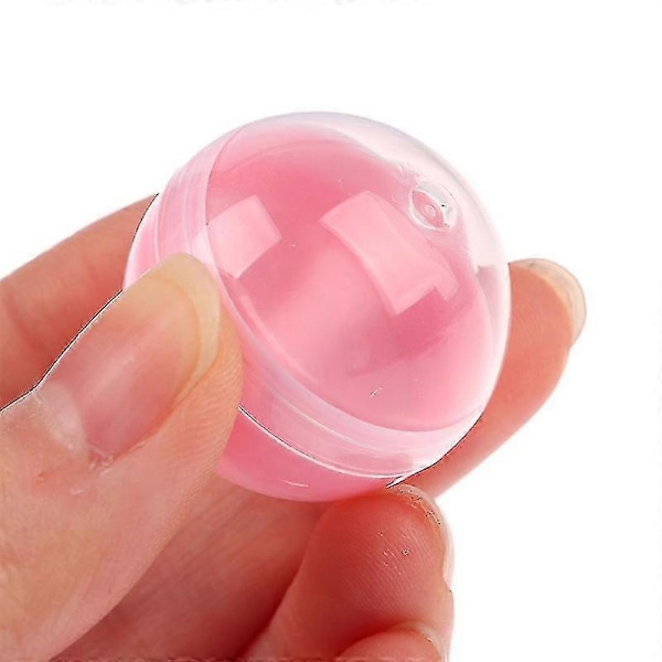 100 st/förpackning Plast Tomma Leksaks Vendingkapslar Halv Klar Halv Färgad Rund Boll C 32mm