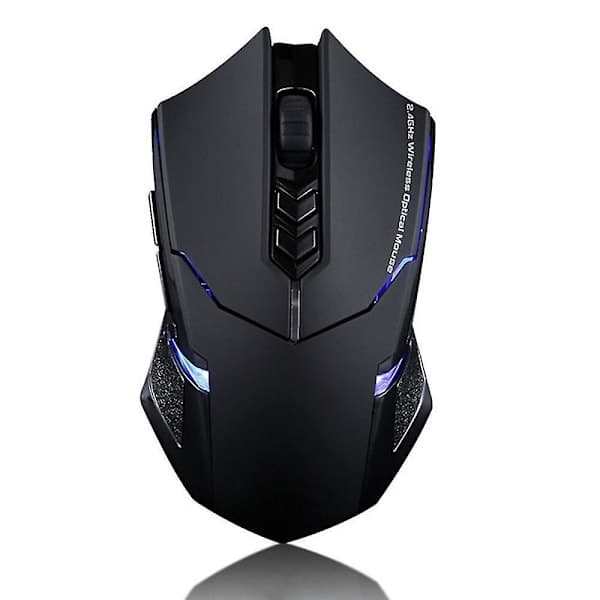 Trådlös Gamingmus med Andningsbelysning, 2 Programmerbara Sidoknappar, 2000 DPI, Ergonomiska Grepp 7-knappsdesign Svart