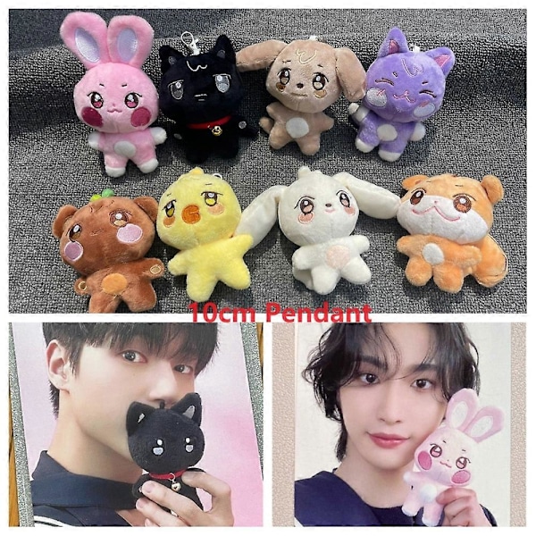 10CM Pop-up Store Dockdocka Nyckelring ANITEEZ Cartoon Söt Plysch Hänge Nyckelring Väska Tillbehör Kpop Yunho Yeosang Fans Presenter keychain C