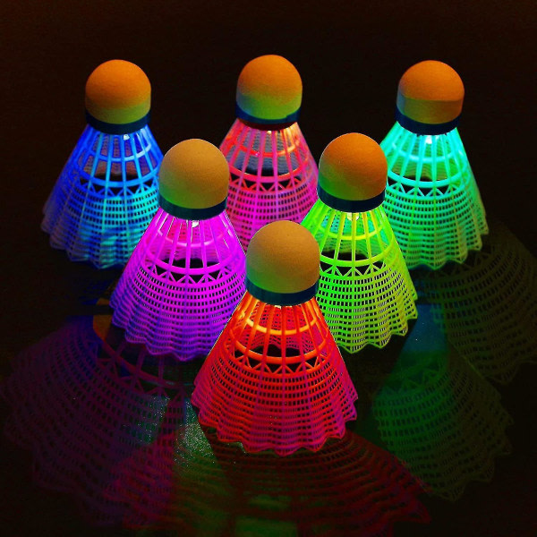 Led-sæt, lysende sæt, Led Nylon Sports Badminton, Led Badmintonbolde, Nat Badmintonbolde 8 stk. 8PCS