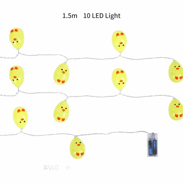 Påskljussträng - 10 LED - Påskljussträng - Kyckling - LED