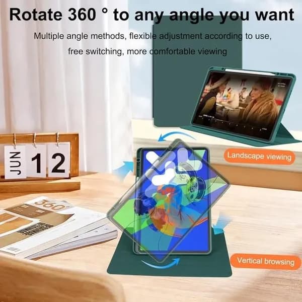 Etui til Samsung Galaxy Tab S10 FE Plus 13.1\" Etui med Penholder & Roterende Stand PU Læder + Akryl