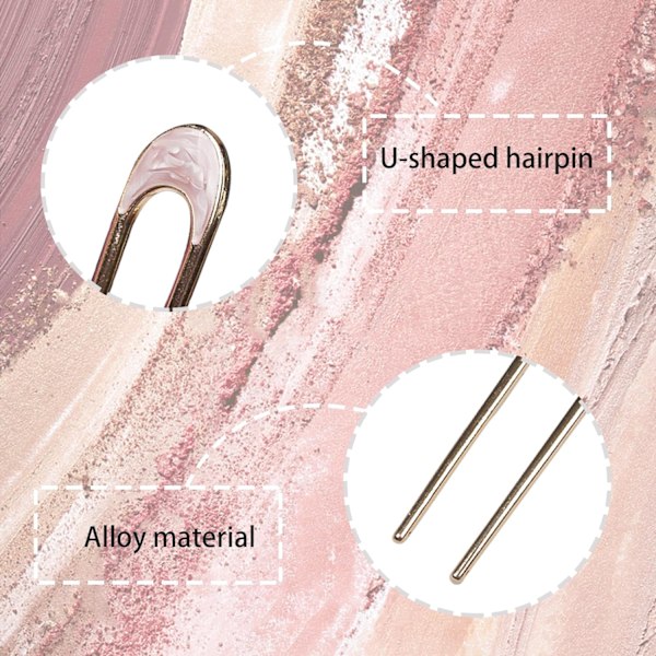 2 stk. Metall U-formet hårnål Kvinner Retro Hårnål Metall Fransk Stil Hårnåler Hårpinne for Kvinner Jenter Hår DIY Tilbehør