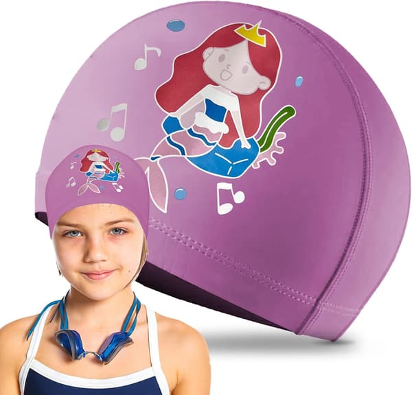 1 stk. Badehætte til børn piger | Pink badehætte børn 6-14 år piger | Badehætte til børn langt hår, Badehætte børn 6-14 år