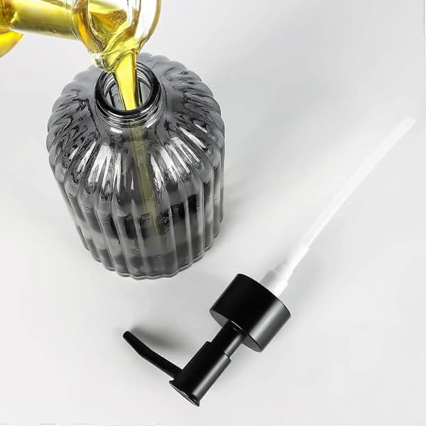 2-pack Glas Tvålpumpar, 400 ml Pumpflaska, Återfyllningsbar Handtvålspump för Badrum, Tvättstuga