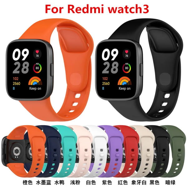 Rannehihna Xiaomi Redmi Watch 3:lle Pehmeä silikonivaihtohihna Värillinen hihna Redmi Watch3 -aktiivisuusrannekkeeseen 9