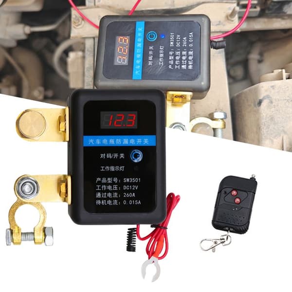 Elektronisk relébryter, 12V 260A fjernstyrt batterifrakoblingsbryter, bilfjernkontrollbryter