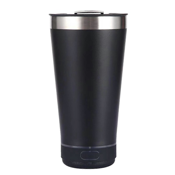 16oz Bluetooth Högtalare Mugg, Personlig Musik Högtalare Tumbler Mugg, Livsmedelsklassat Rostfritt Stål Vattenflaska Öl Mugg Gåva för Män Kvinnor Black