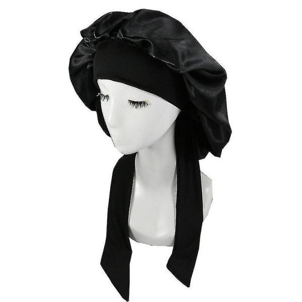 Silke Bonnet Satin Bonnet For Sove Bonnet Med Tie Band Natthette