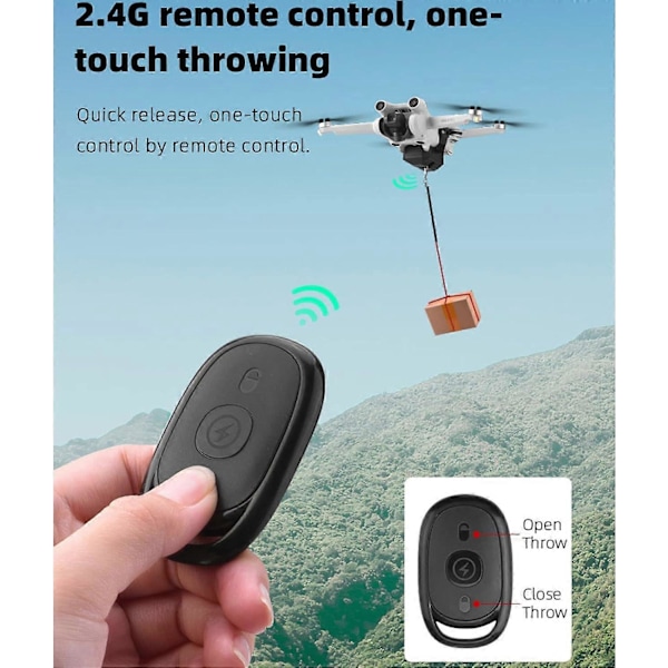 Drone-heitin, drone pikakiinnitys drone-annostelija drone-toimitussarja USB-lataus, 2.4G drone-ilmatoimitusjärjestelmä