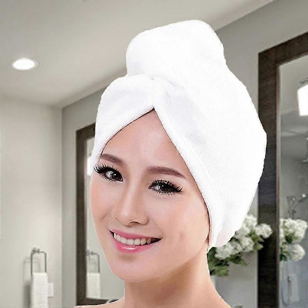 Hår Turban Åndbar Stærk Absorberende Mikrofiber Hår Tørring Håndklæde til Badeværelse KAESI Blue
