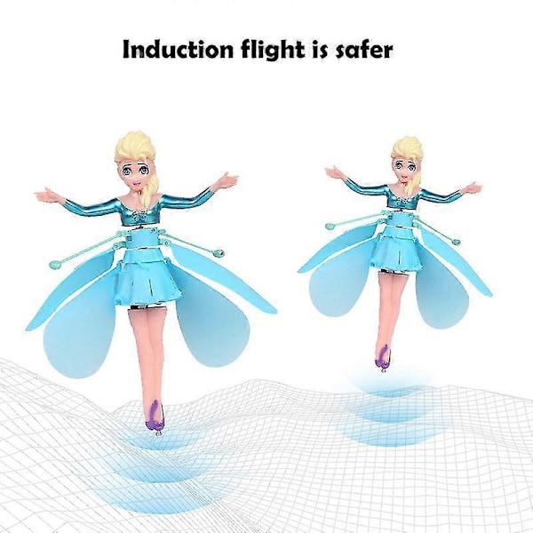 Legetøjs Induktionsflyvende Helikopter Speed Drone Legetøj BLÅ COD KK5555-God Induction Ice Princess