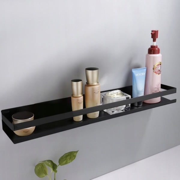 Veggmontert hylle - Sort metall Sort - 40cm