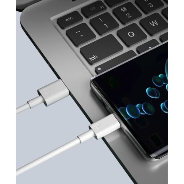 66W 6A Super rask USB-C ladekabel Hvit 1 m Hvit 1 m