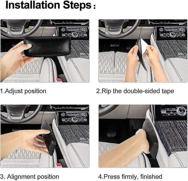2 st Bil Mittkonsol Knä Ben Armbåge Kudde, Universal Mjukt Läder Auto Armstöd Knäskydd Beige