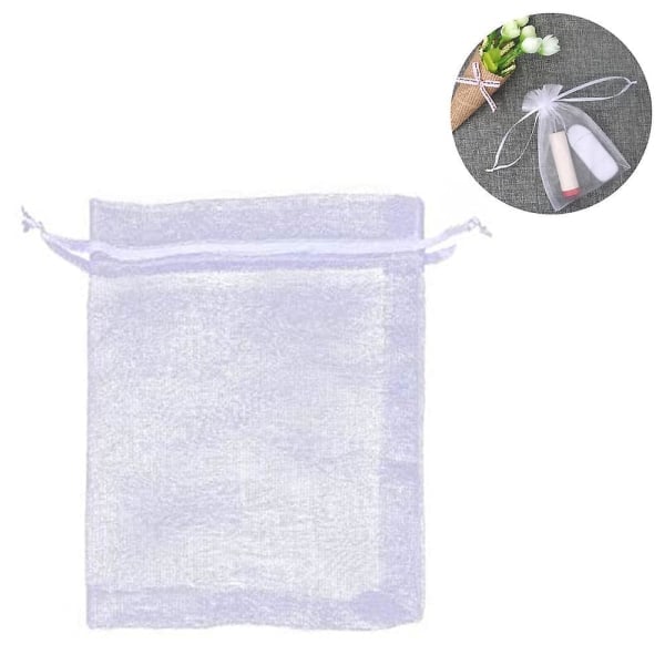 100 st Organza Påsar med Dragkedja Smycken Påsar Bröllop Fest Jul Favorit Presentpåsar Dragkedja Presentpåse