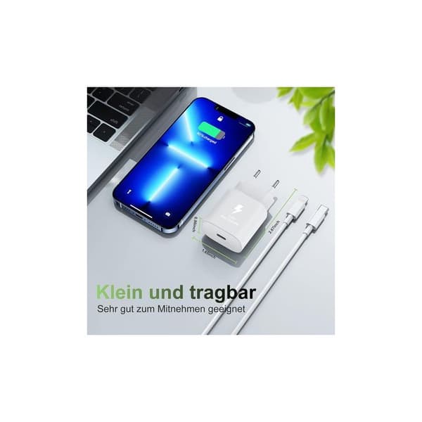 20W Rask USB-C iPhone-laderkit, 2M USB-C hurtigladekabel for iPhone 14 13 12 11 SE XR XS Max og iPad
