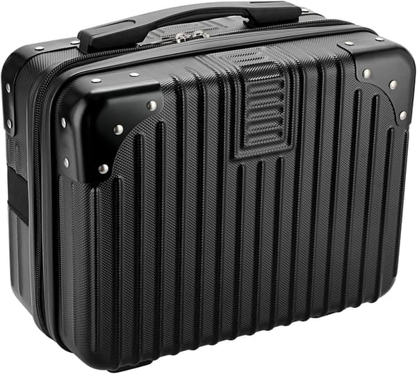Makeup Rejseetui - Hård Kosmetiktaske Organizer, Mini ABS Bærekuffert Sort