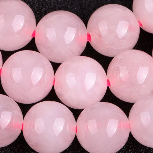 8mm Rose Quartz Perler Runde Edelstener Halvdyrebare Løs Perler for Smykkefremstilling 15''