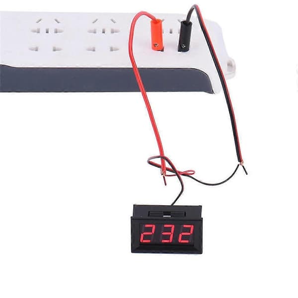 2 Lednings AC70-500V Digital Volt Spændingsmåler Voltmeter Bil Motor 0.56'' Rød