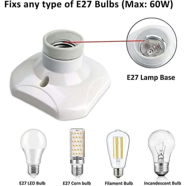 E27 Taklampebase - PZCC - PZCC - 6-pakning - Keramikk 500℃ - 60W