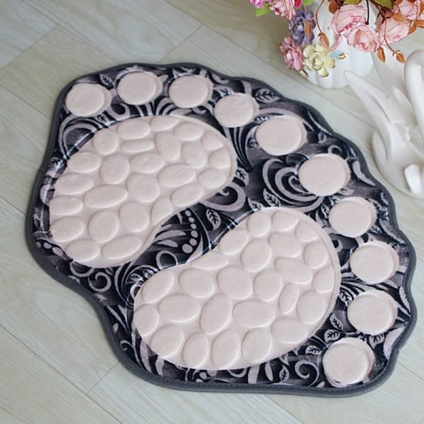 Cobblestone kylpymatto 16X24\" flanelliembossoidut matot (musta)