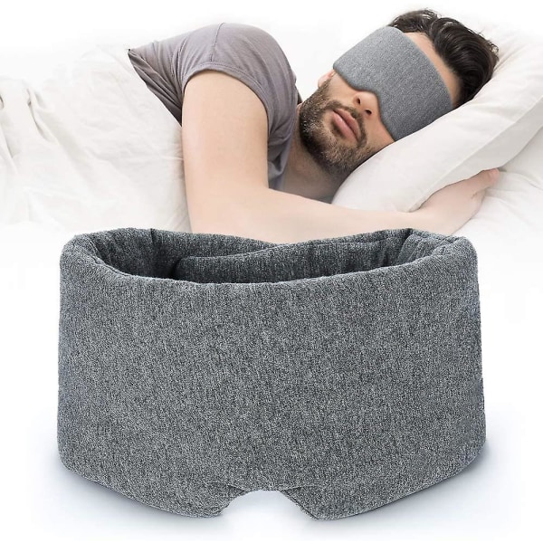 100 % håndlaget sovemaske i bomull – Komfortabel og pustende øyemaske for å sove Justerbar blindfold fly med reiseveske – Be