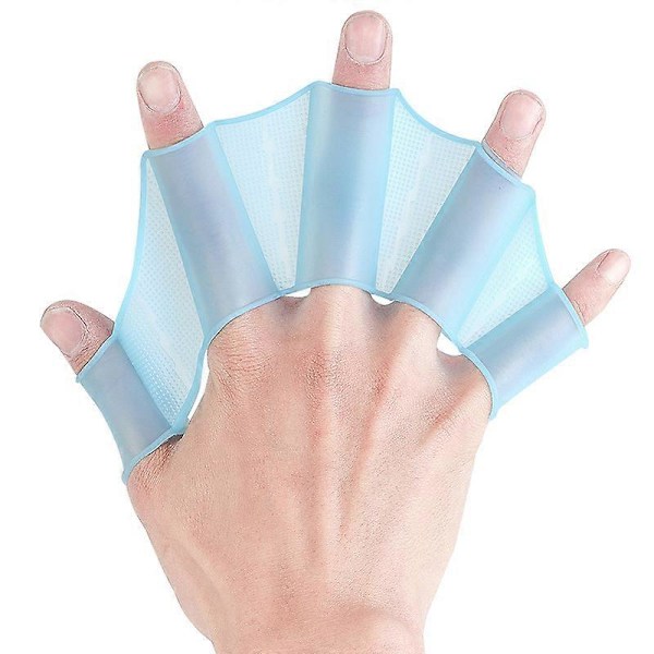 Simfötter 1 par unisex grodformade simfötter i silikon handskar för vattensporter Blue S