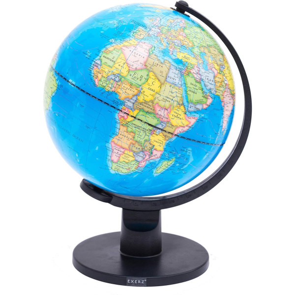 10cm World Globe Educational Politisk Kart Svingbar Roterende Desk Top Globe - Geografi Læring Hjem Skole Kontordekorasjon - Diameter 10cm