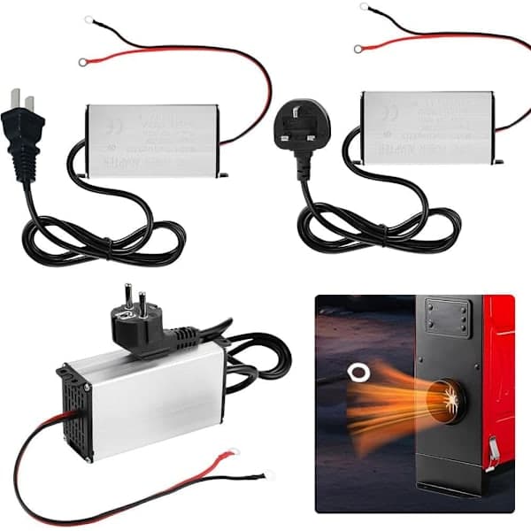 [LCS] Dieselvarmer 12V strømadapter, 240V til 12V transformator strømomformer, egnet for 5KW og 8KW integrerte dieselvarmere. British Standard