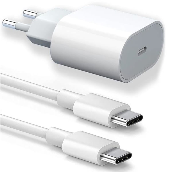 25 W USB-C-pikalaturi + 20 W 1 M USB-C–USB-C-kaapeli iPhone 15 Pro Maxille - iPhone 15 Plus - iPhone 15 Pro - iPhone 15