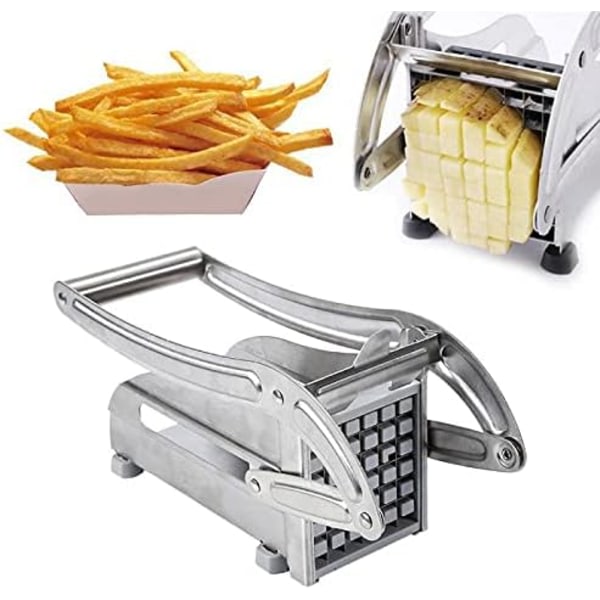 Manuell potatisskärare i rostfritt stål, pommes fritesskärare, potatischipsmaskin