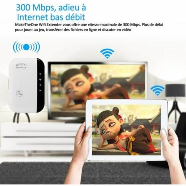 300M Wifi Signal Booster Trådløs Repeater Wifi Forstærker Wifi Range Extender til hjemmekontor-WELLNGS