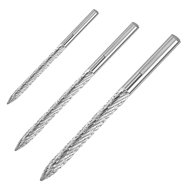3-pak dækbit multistørrelser dæk reparation hårdmetal burr bor bit dæk lapper stik skærere trådskærer rillebor