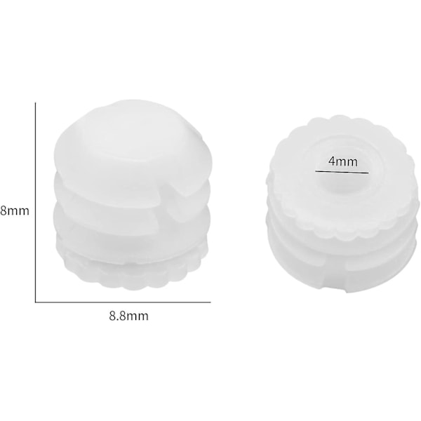 100 st Hinge Expansionspluggar M4x8mm Plast Expansionspluggar 4mm Vita Hinge Dowel Insatser Tillbehör För Skåp 8.8x8mm