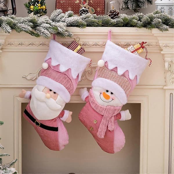 Julstrumpor Barnpresent Godisväska Tomte - Strumpor Hängande Julgransprydnad