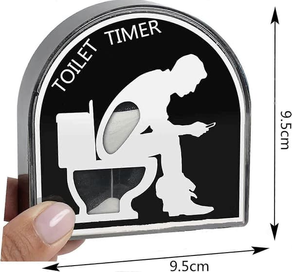 5 Minuters Toalett Timglas Sand Timer, Sandklocka med Roligt Tryck