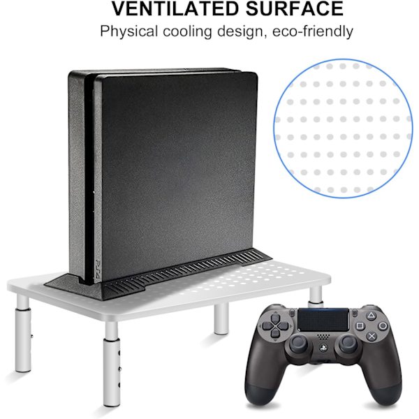 Computerskærm Riser Stand, Hvid, Metal til Laptop, Printer Hvid