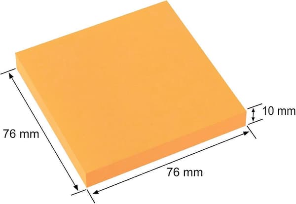 6 lyse farver Sticky Notes, 76 x 76 mm, 100 ark/blok, klæbeevnen er forbedret