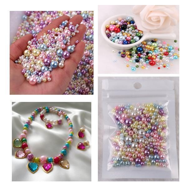 Acrylic beads - 150pcs - Jewelery making - DIY - Pearl imitation multicolour