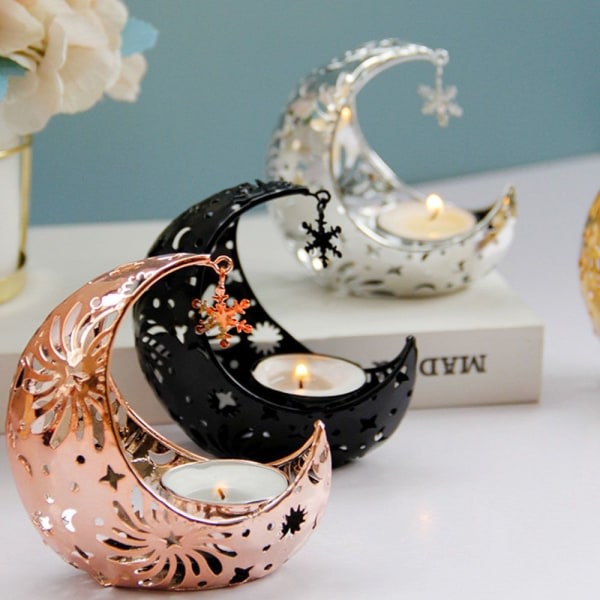 Ramadan Lys Lanterne Lysestage Silver