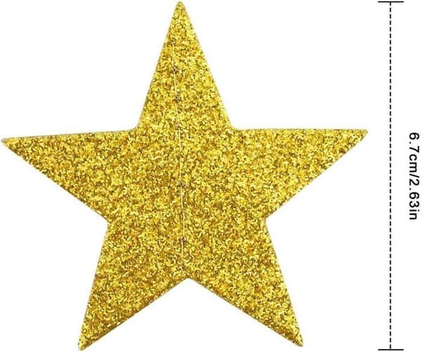 Glitterstjerne hengende dekorasjoner, 16 meter papirgirlander, egnet hengende dekorasjon (gull)