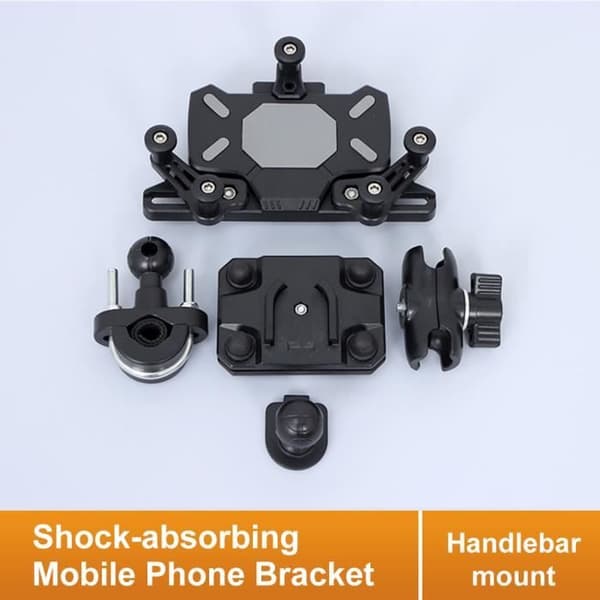 Universal Motorcykel Telefonholder med Støddæmper, 360° Justerbar til 4,7-7,1 tommer iPhone 15 13 14 Pro Max[05]